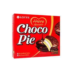 LOTTE Korean Chocolate Pie Marshmallow Filling 12 Pack 11.8 oz Childhood Memories