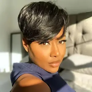 Pixie Cut Wigs Human Hair Wigs Short Pixie Cut Wig Human Hair For Black Women Machine Made Wigs With Bangs summerwins
