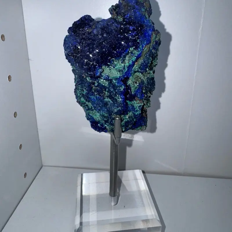 Natural Azurite and Malachite Crystals from Russia
