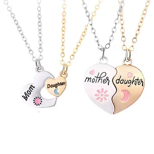 Set of 2 Mom Daughter Necklace Chains - Moon Star Fashion Matching Necklace, Perfect Gift for Mom, Daughter Heartfelt Birthday & Holiday Gift