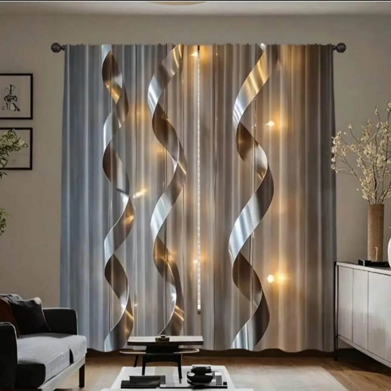 High Definition Digital Print Curtains, 2 Piece Set, Polyester Fabric, Suitable for Bedroom/living Room/office, Durable Lightweight Design, Upgrade Curtain, Home Decoration Curtain, Window Curtain, Home Decorative Curtain