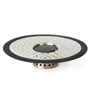 Walk-in Shower Stall Drain Protector Hair Catcher - 1.75 in. - 3 in. Stainless Steel Finish, Bathtub Drains