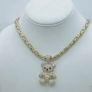 Rodriguezjwelry # 2728 necklace # 2898 bear pendant