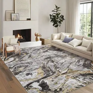 Modern Abstract Carpet Washable Area Rug Faux Cashmere Decorative Rug Foldable Indoor Carpet For Living Room Bedroom Dining Room Kitchen