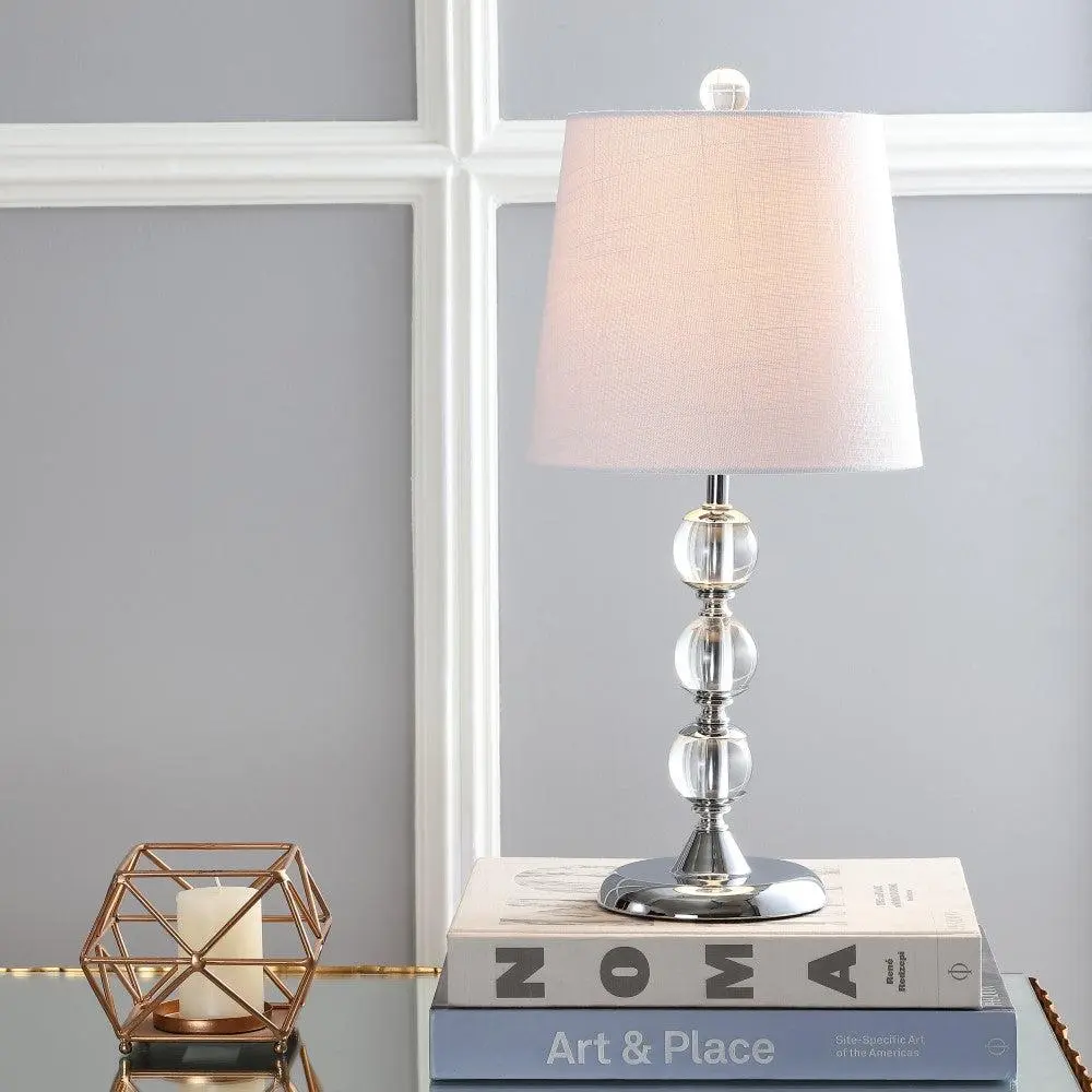 JONATHAN Y Hudson Crystal Mini LED Table Lamp - Decorative LED Desk Lamp for Bedroom, Living Room, Dorms, Decorative Lamp