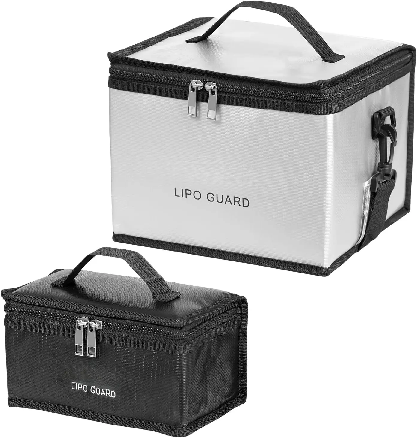 Lipo  Safe Bag Fireproof Explosionproof Large Capacity Bag for Charge and Storage with Detachable Adjustable  Strap (2 Pack)