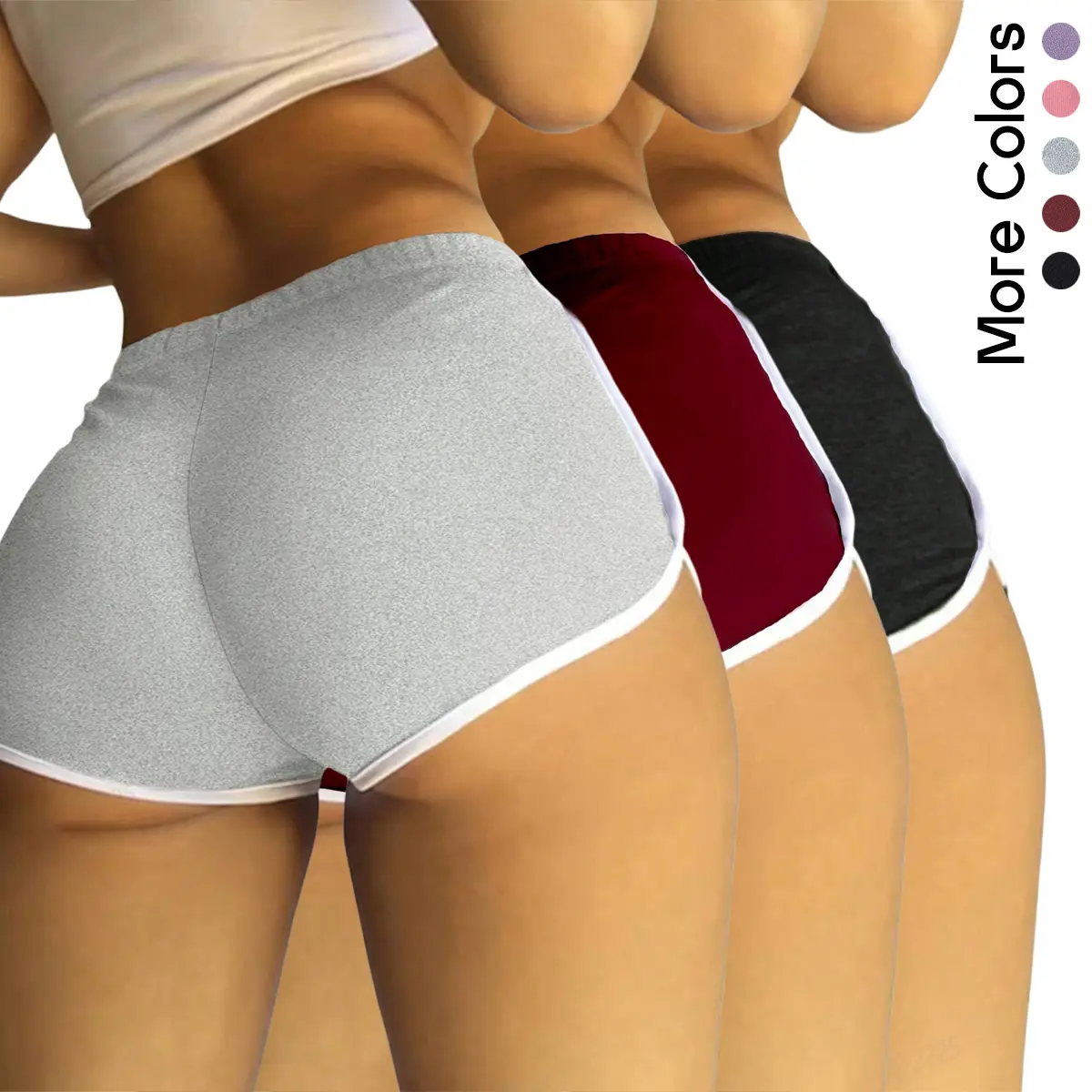 Women's 3-Piece Athletic Shorts Set - 4-Way Stretch Breathable Training Shorts - Lightweight Quick-Drying Yoga Running Shorts for Summer Fitness Essential