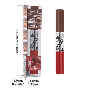 Double head tear off makeup pen, waterproof eyebrow cream+lock color lip gloss, one stroke molding, can also draw symmetrical lines even with hand residue