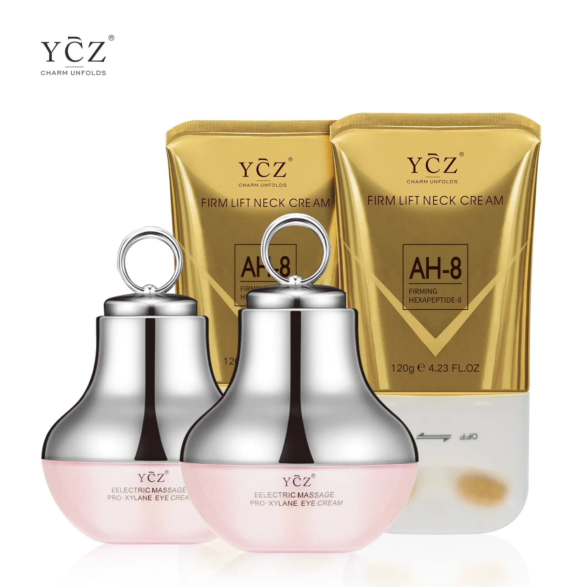 [YCZ] Neck & Eye Care 4-Piece Set – 2 Neck Creams + 2 Eye Creams | Complete Firming & Hydrating Anti-Aging Solution for Wrinkles, Dark Circles & Puffiness