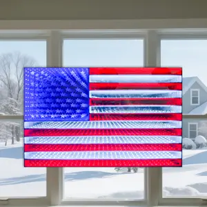 BEATINEON 3D American LED Flag Infinity Mirror Light - 23" x 15" Patriotic Lighted Window Decoration, Light up Flag for Bedroom, Living Room, Party, Gaming, July 4th, Halloween, Christmas, New Year