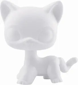 Custom White Blank Bases,DIY Pet Toy Action Figures Shortthair Cat,Blank Bases for Mini Pet Dog Accessories
