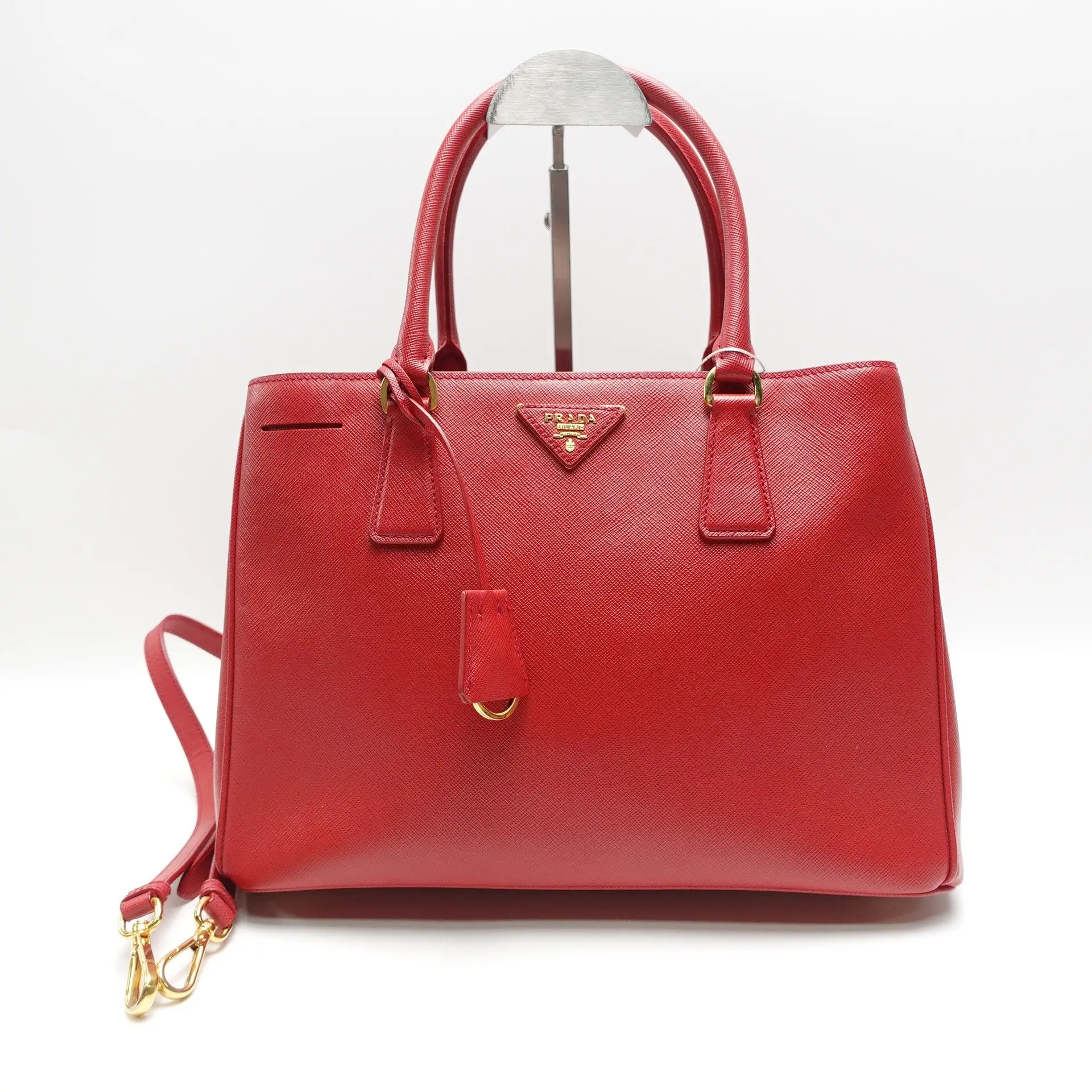 Pre-owned PRADA Saffiano leather Tote Bag Galleria Red T10428459