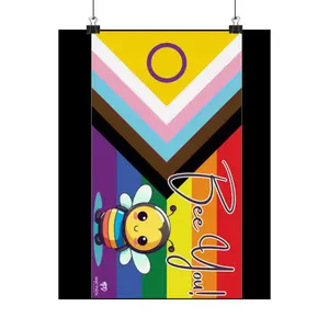 Spread Love and Unity with Our 'Bee You' LGBTQIA+2S Flag Poster!  | Gay Pride Poster | Be Yourself Prideful | Inspirational Posters