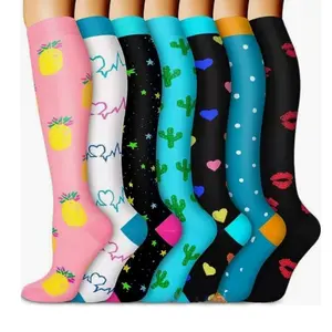 Men & Women Pressure Socks (7 Pairs), High-Compression Support Stockings for Running, Nursing, Travel, Comfortable Compression Socks, Breathable Compression Socks, Breathable Polyester Socks, Breathable Sports Socks