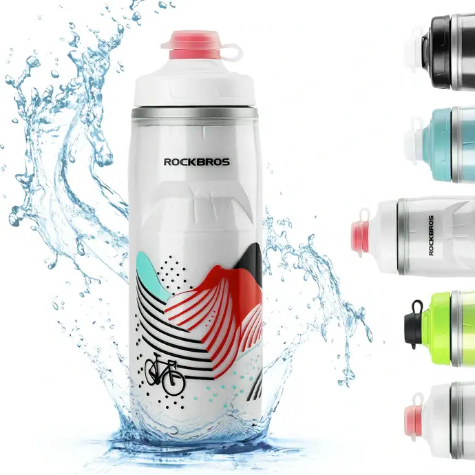 ROCKBROS 21oz Insulated Bike Water Bottle, Bike Accessories for Cycling