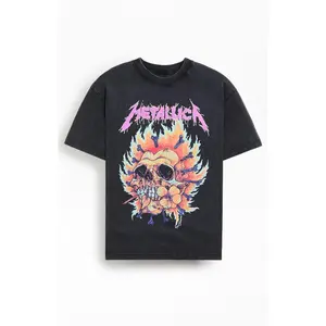 PacSun Men's Metallica Burning Heart T-Shirt - Multicolor