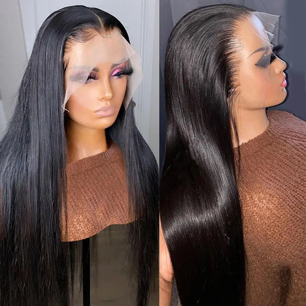 Bling Hair Bone Straight 13x4 13x6 Lace Wig Human Hair Pre plucked HD Lace Wig Human Hair Wigs Silky Straight Lace Frontal Wig For Women backtoschool
