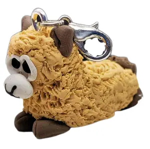 Sitting Alpaca Polymer Clay Charm