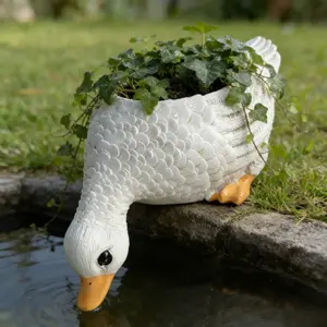 1pc Animal Flower Pot Garden Plant Container Creative Ornament Easter Decor Gift Decorative Plant Pot for Indoor Outdoor Backyard Planter Pots (Duck)