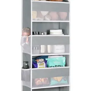 Univivi 4-Shelf Door Hanging Organizer with 4 Large Pockets for Baby Door Storage - Hangable, Racks, Decorative