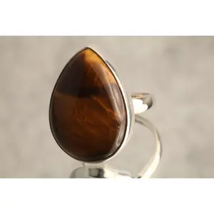 Lion’s Heart - Tiger's Eye 925 Silver Adjustable Ring