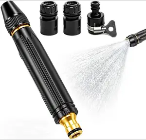 High Pressure Hose Nozzle for Garden Hose, Heavy Duty Metal Water Spray Gun with Adjustable Twist Nozzle, Leak-Proof Car Wash Sprayer for Car Washing, Lawn Watering, Patio Cleaning & Outdoor Use