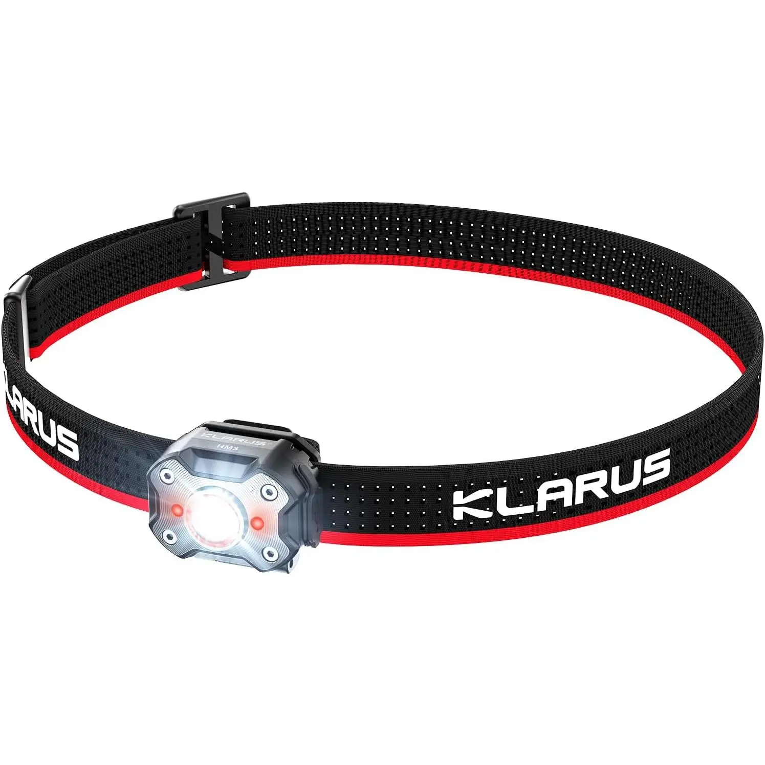 KLARUS HM3 Headlamp | 670 Lumens Rechargeable LED Head Light, 180° Adjustable Beam, Red Warning Light, Clip & Shoulder Lamp Design, Hands-Free Flashlight for Camping, Fishing, Dog Walking & Home Use