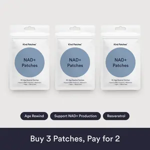 3 Packs of Kind Patches NAD+ Patches, Supports NAD+ Production, Resveratrol, Vegan, 3 Months Supply