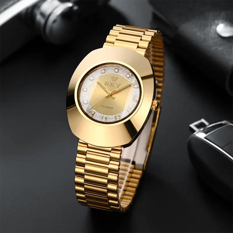 Fashionable Watch for Couples, Minimalist Round Face Wristwatch with Stainless Steel Mesh Band and Clasp, 30m Waterproof Quartz Movement