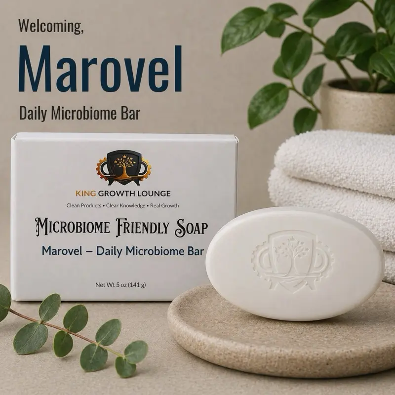 Marovel Daily Microbiome Cleanser Bar - Vegan-Friendly, Fragrance-Free Body Care for Gentle Eczema Relief - 5oz Luxe Hand & Body Wash