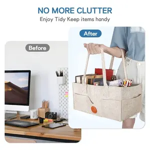 Storage Basket with Handle, Felt Material Storage Basket, Indoor Outdoor Use (), Perfect for Outdoors Activities, Home Organization