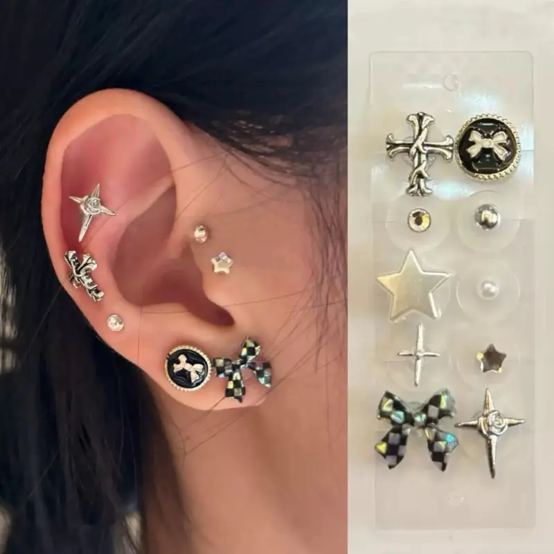 LuluPop No Piercing Ear Seeds Jewelry – Stick On Earrings for Stress Relief & Aesthetic Looks Magnetic Acupressure Ear Cuffs – No Piercing Cartilage Studs | Ear Seeds Jewelry for Slimming & Stress Relief ear seeding clip-on earring, ear seed patches