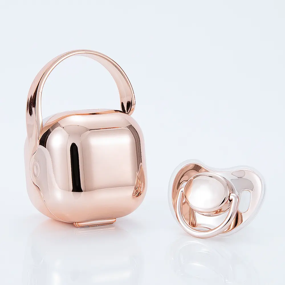 MIYOCAR Luxury Gold Bling Pacifier & Case – Perfect for Photoshoots, Baptisms, and Special Memorable Occasions Perfect Gift for Stylish Babies