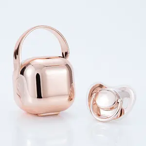 MIYOCAR Luxury Gold Bling Pacifier & Case – Perfect for Photoshoots, Baptisms, and Special Memorable Occasions Perfect Gift for Stylish Babies