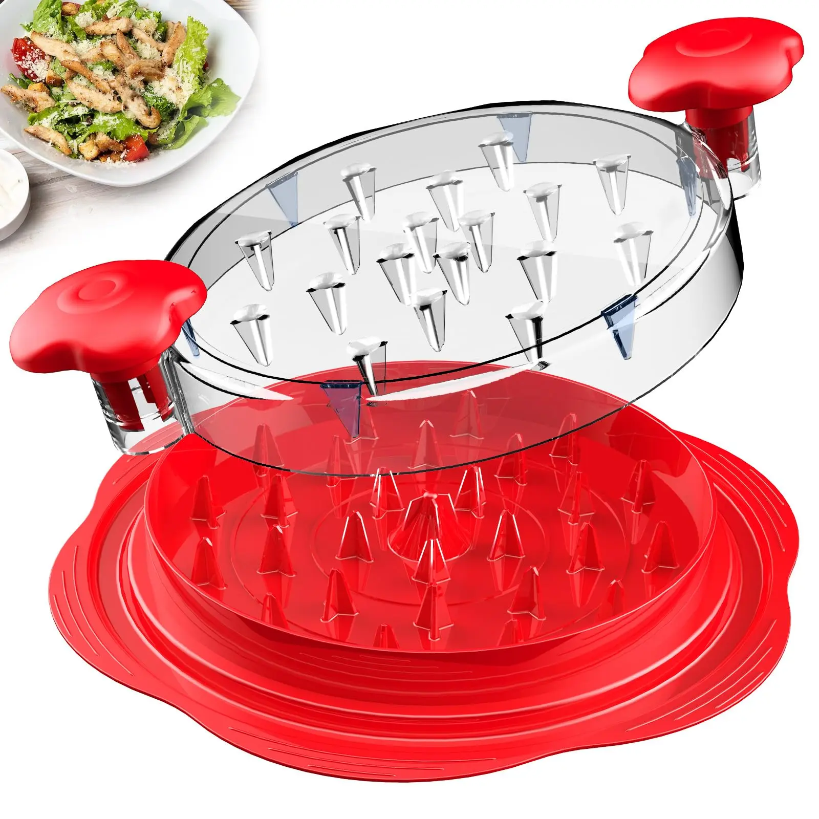 Kitchen Chicken Shredder 2026 Pro, Visible Meat Shredding Machine with Large Twist Mechanism, Widened Anti-Slip Mat Fix, Dishwasher Safe for Tacos, Buffalo Chicken Dip