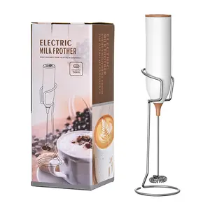 Handheld Rechargeable Electric Milk Frother, mini manual Milk Frother, with detachable stainless steel whisk head. Suitable for lattes, cappuccinos, matcha, protein drinks, and other mixing and blending tasks.