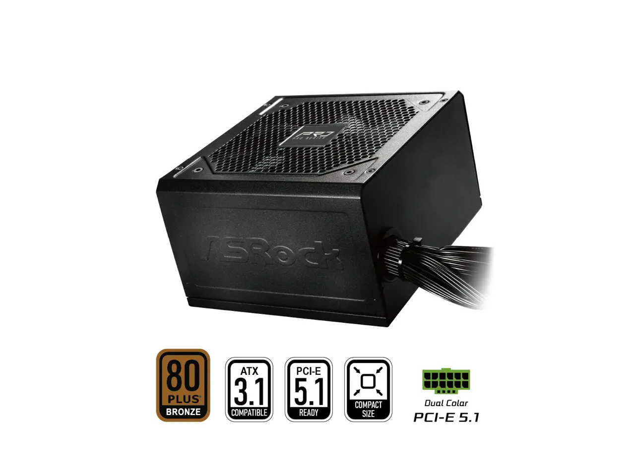 ASRock PRO Series PRO-850B 850 W ATX 3.1 Compatible 80 PLUS BRONZE Certified Power Supply