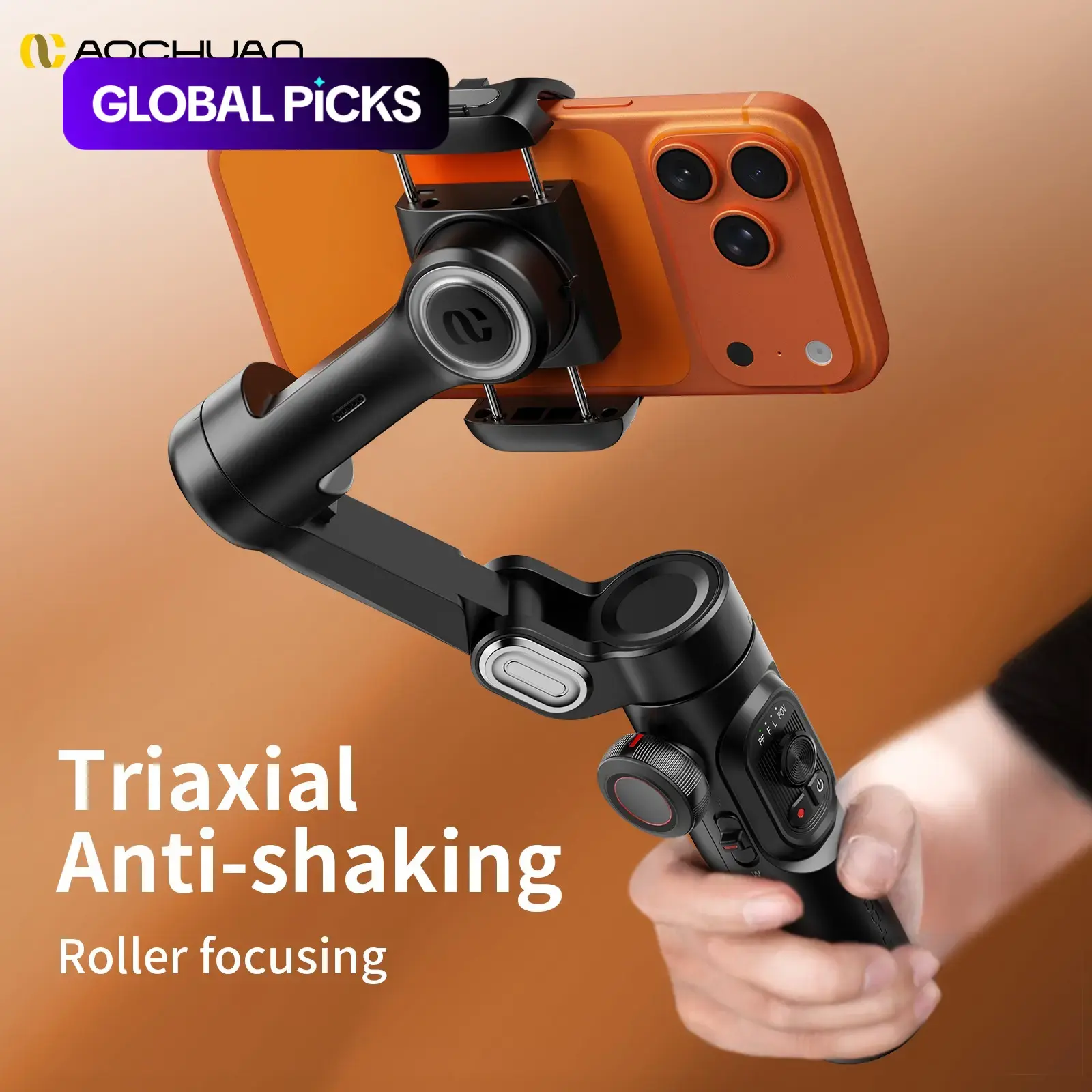 Foldable Phone Selfie Tripod Gimbal Stabilizer, 1 Count 3-Axis with Focus Wheel, Vlog Stabilizer for iPhone 15/14/13/12 Pro Max & Android, Handheld Gimbal for Vloggers #GLOBAL PICKS