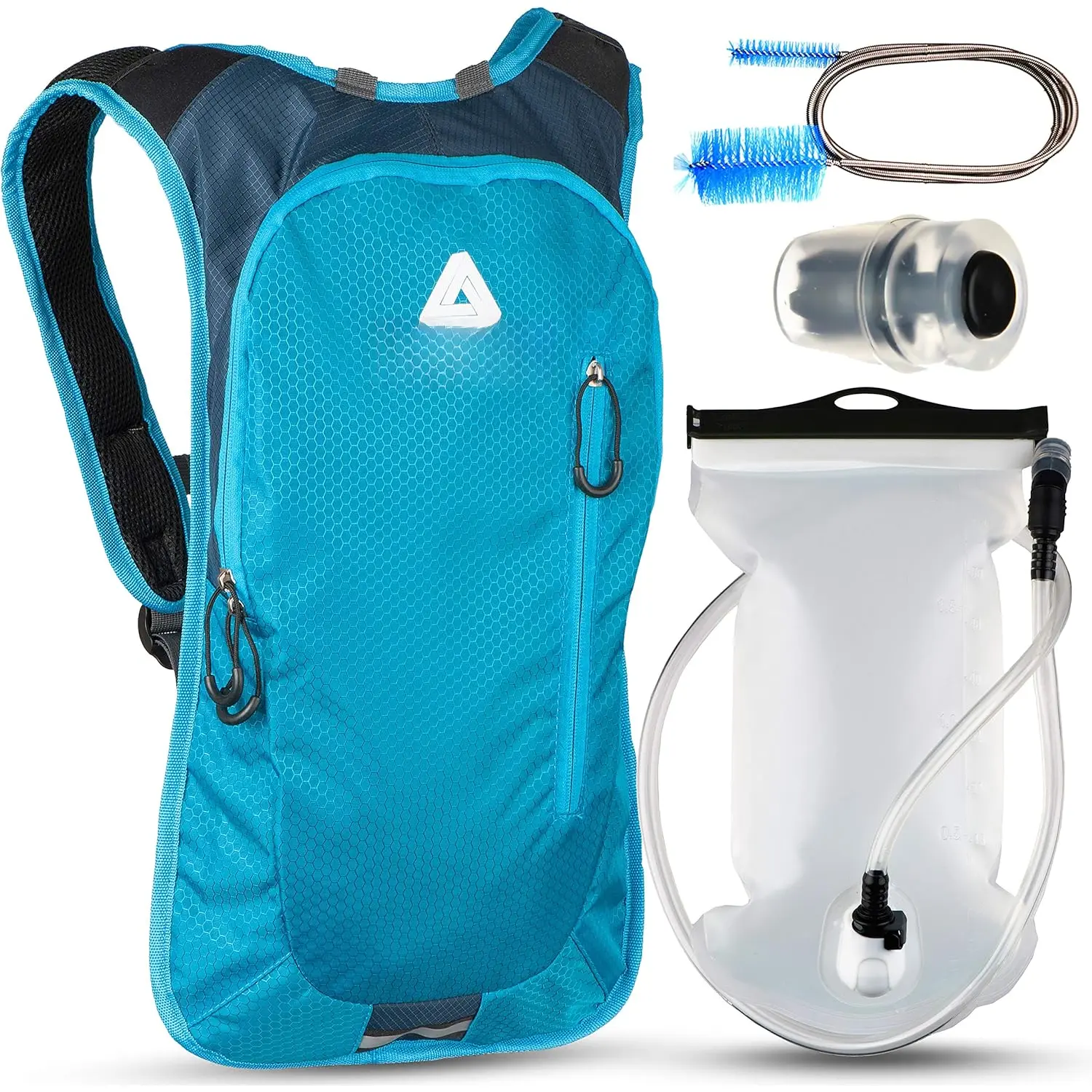 Hydration Pack for Running, Biking with Hydration Bladder 2L. Awesome Water Backpack for Hiking. Bonus Bite Valve and Brush. Great Running Hydration Backpack for Women Men.  Water Backpack