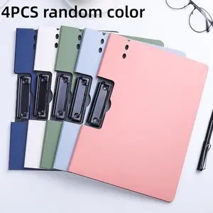 4pcs Clipboard Folders, A4 Size, 100 Pages Capacity, Waterproof Material, Portable File Storage for School, Office, Home, Meetings