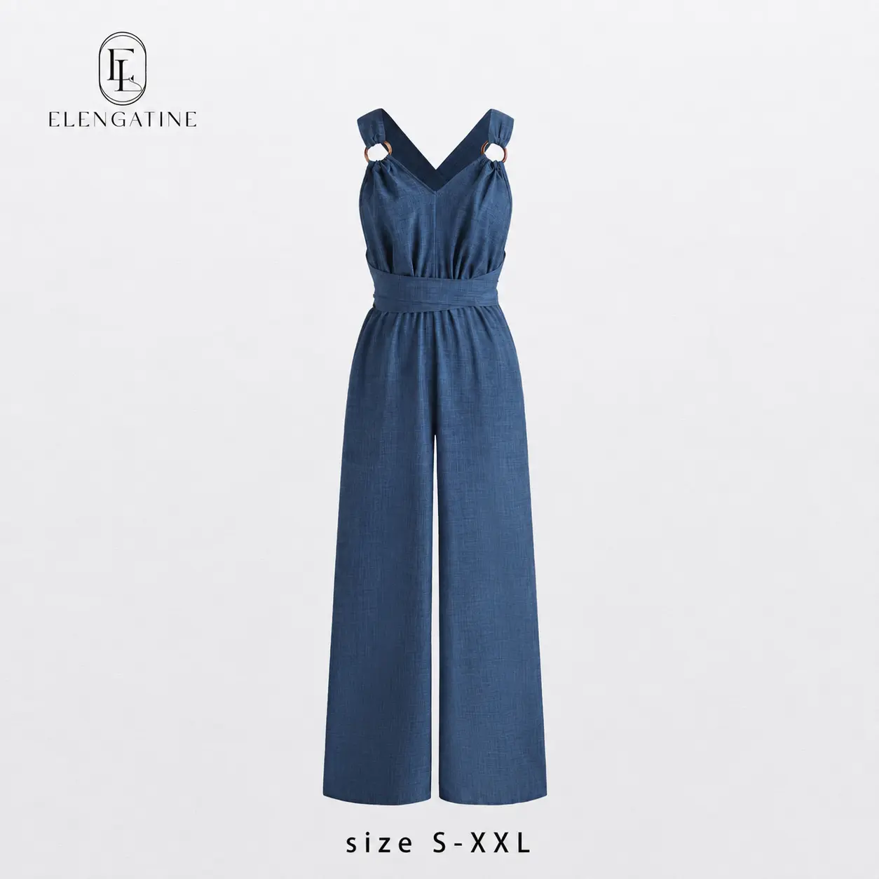 Elengatine Viral Romper for Women | Sleeveless V Neck Loose Fit Playsuit with Pockets | Lightweight & Breathable Fabric, Flowy A-Line Silhouette | Effortless Chic & Casual Cool | Perfect for Spring Summer Outfits, Vacation, Brunch