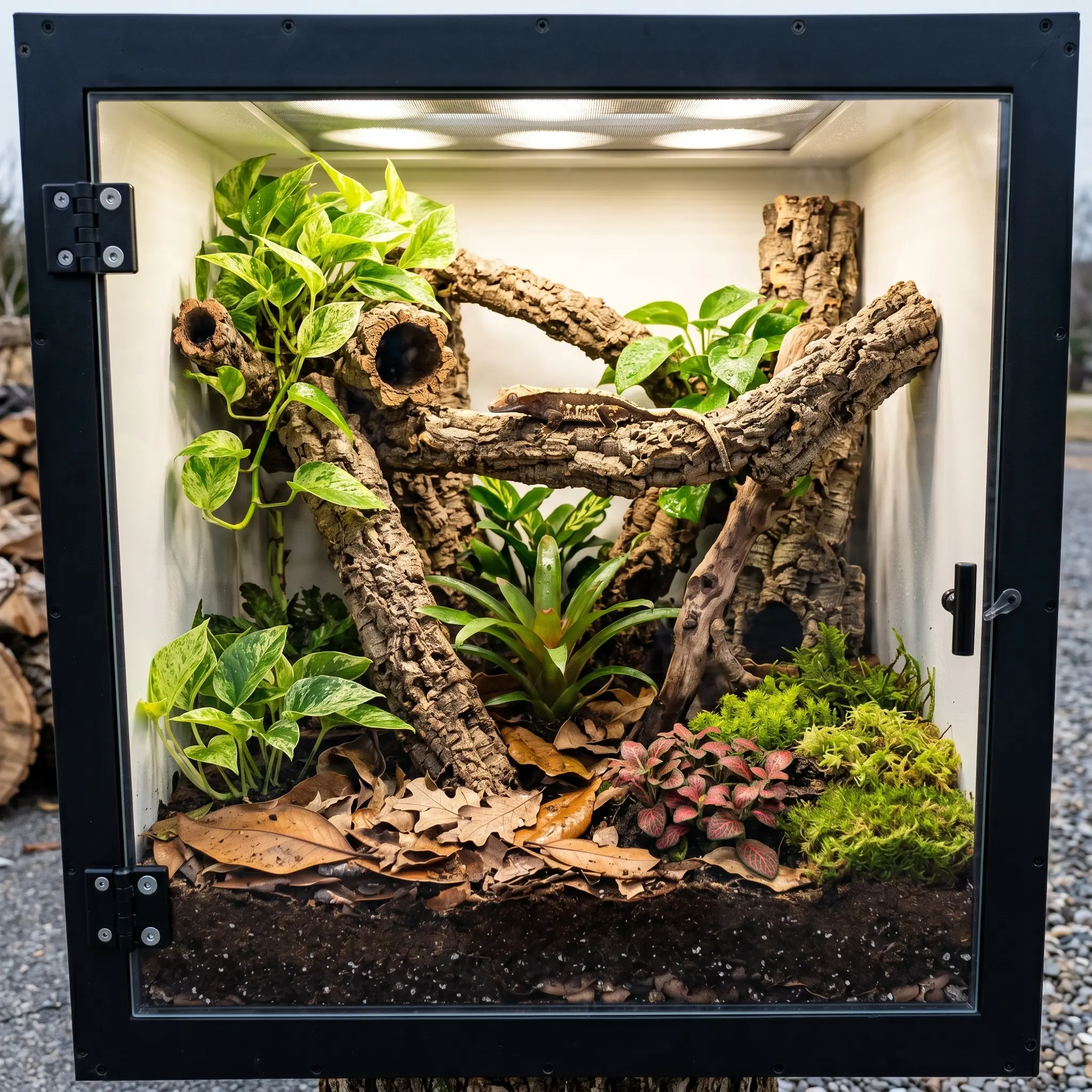 Nutribird 24 Series Vertical Bioactive PVC Arboreal Reptile Terrarium - Waterproof, Durable, Easy-Access Doors, Secure Latches, Adjustable Airflow, Easy Cleaning, Fully Customizable Assembly, 75% Lighter Than Wood or Glass, Chemical Resistant for Lizards,