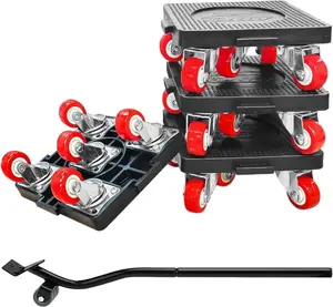 【Upgrade Large】 Heavy Duty Furniture Mover Dolly Set with Lifter, 360° Rotation 5-Wheel Furniture Dollies,800Lbs Capacity,Stuff Moving Tool Set or Moving Heavy Furniture(6 Pcs/Set)