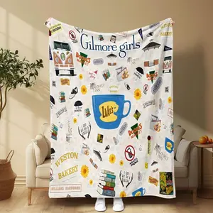 Gilmore Girls Comfy Bedding Blanket, Luke’s Diner Coffee Cup Throw, Warm Napping Blanket for Home Office Travel Camping, Soft Cozy Flannel Fleece Blanket Applies to Super soft  decorative sofa/sofa/bedroom