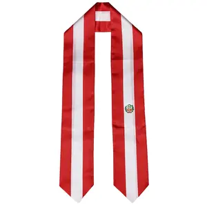 Peru Flag Graduation Stole, Sash, Peruvian, Scarf, Gift, Students, High Quality, High School, College, Scarves, Adults, Men and Women, Satin