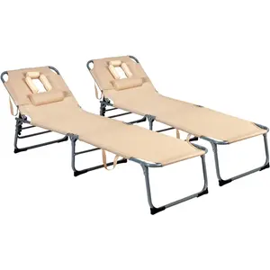 Tanning Chair, Beach Lounge Chair with Face Hole, 5 Level Adjustable Backrest, Removable Pillow & Carry Handle, Adult Layout Sunbathing Chair for Outside Beach Poolside Lawn Patio