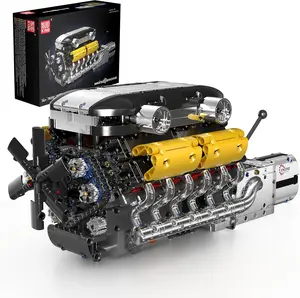Mould King 10202 LB V12 Engine Kits , Build Your Own Combustion Engine, Model V8 Engine Kits for Display, Physical Science Experiment Toy