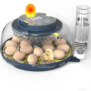 18 Egg Incubator with Automatic Turner, Built-in Candler & Digital Control for Temp/Humidity. Features Auto Water Refill, 2 Trays & 360° Viewing for Chicken, Duck, Goose, Quail, Parrot Eggs.