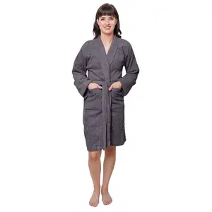 GOLD TEXTILES Premium Terry Cloth Robe for Women Lightweight Short Bathrobe with Adjustable Belt Collar Machine Washable Comfortable Stylish Cozy Comfort Versatile Style
