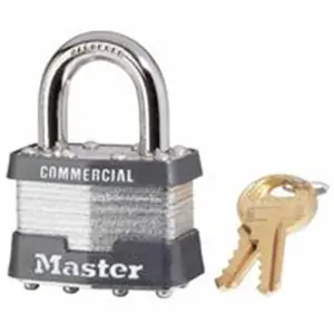 212 MAIN Industrial Laminated Padlock - Master Lock 470-1KA-2001 Model, Dual Locking, Laminate Finish, Steel Body, Keyed Alike with Key Code for Baby Furniture & Storage